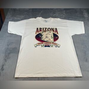 Arizona Grand Canyon State White Graphic T‑Shirt Vtg gildan 1999